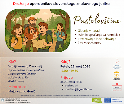 Pustolovščine: Druženje uporabnikov slovenskega znakovnega jezika