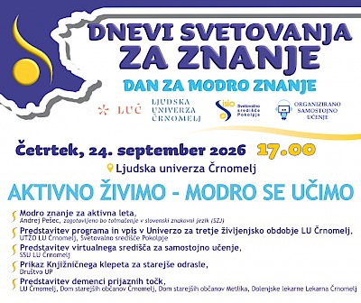 Dnevi svetovanja za znanje 2026: Aktivno živimo - modro se učimo