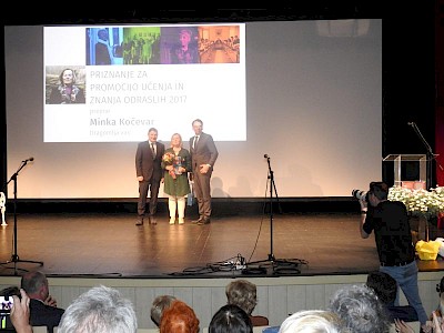 Minka Kočevar - nagrajenka za bogatenje lastnega znanja