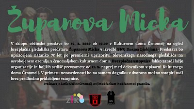 Rezervacija kart: Županova Micka (SNG Drama LJ)