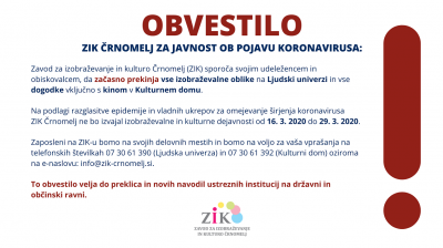 ODPOVED VSEH AKTIVNOSTI ZIK